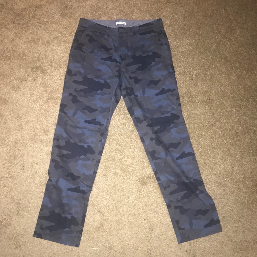 Vintage Nautica Blue Camo Casual Pants